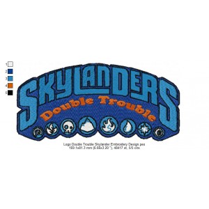 Logo Double Trouble Skylander Embroidery Design